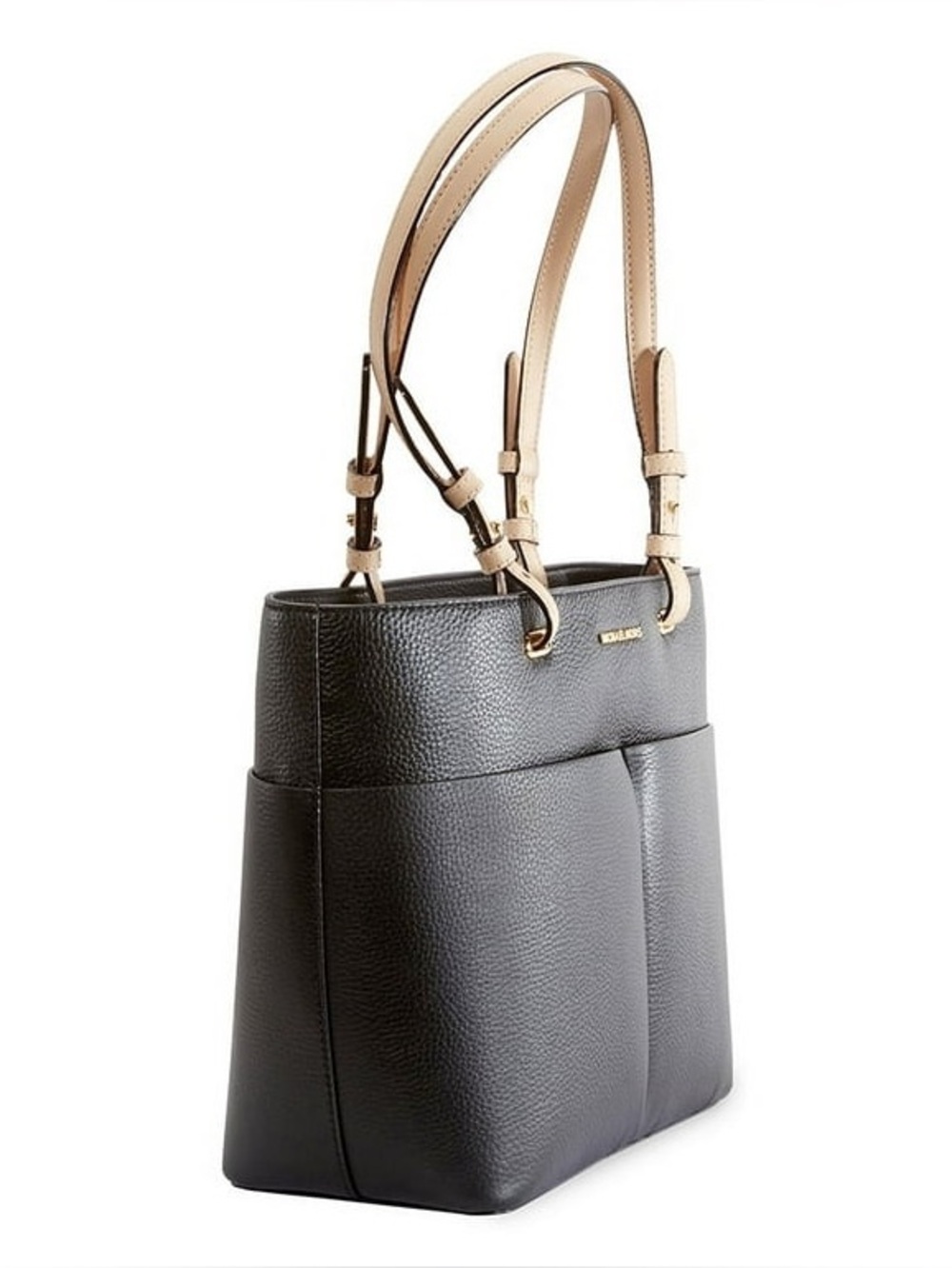 Michael Kors Bedford Medium Pebbled Leather Tote-Black Bag - Picture 8 of 15